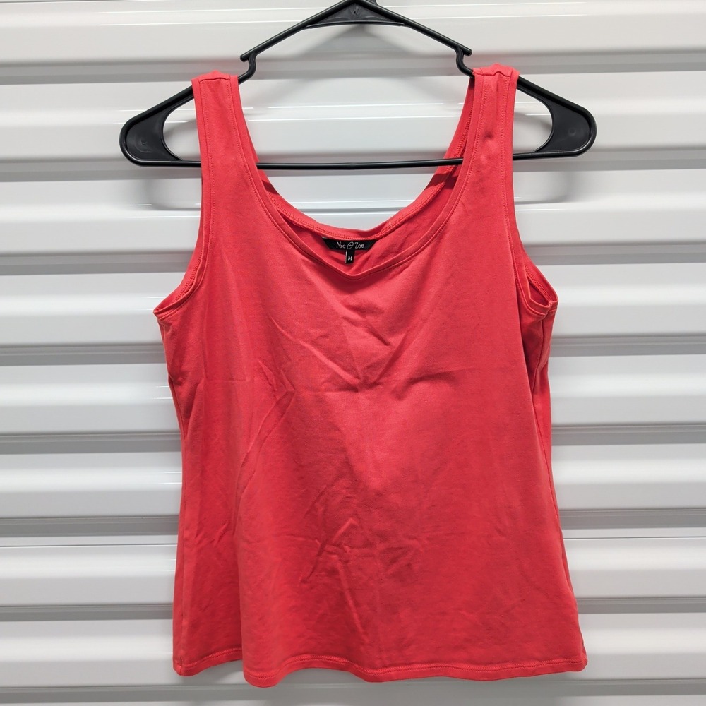 Nic + Zoe Tank Top Size M Womens Red Scoop Neck Cotton Spandex Stretch Basic — photo 2